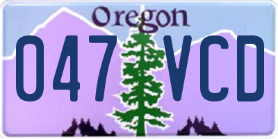 OR license plate 047VCD