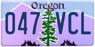 OR license plate 047VCL
