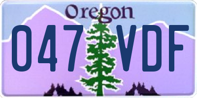 OR license plate 047VDF