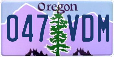 OR license plate 047VDM
