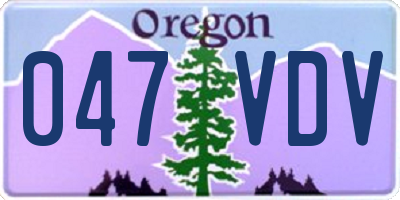 OR license plate 047VDV