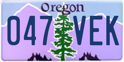 OR license plate 047VEK