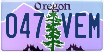 OR license plate 047VEM