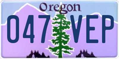 OR license plate 047VEP