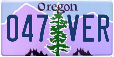 OR license plate 047VER