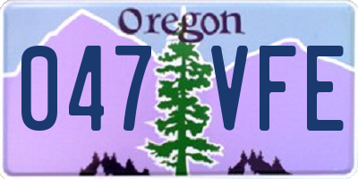 OR license plate 047VFE