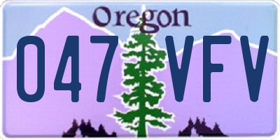 OR license plate 047VFV