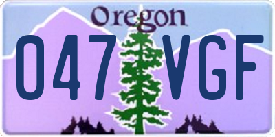 OR license plate 047VGF