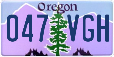 OR license plate 047VGH
