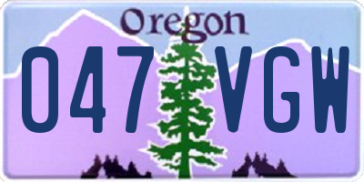 OR license plate 047VGW