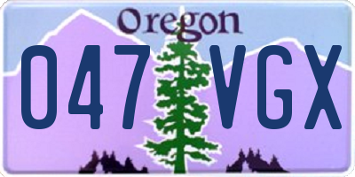 OR license plate 047VGX