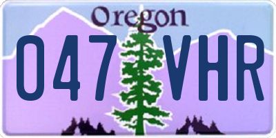 OR license plate 047VHR