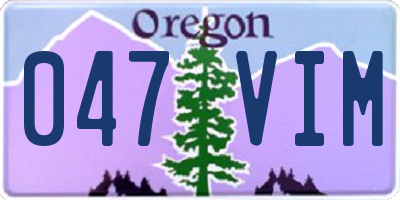 OR license plate 047VIM