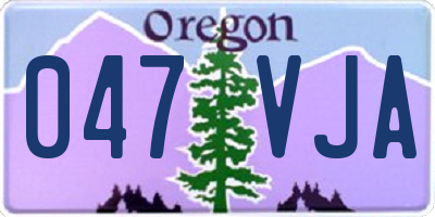OR license plate 047VJA