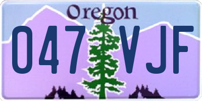 OR license plate 047VJF