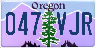 OR license plate 047VJR