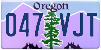 OR license plate 047VJT