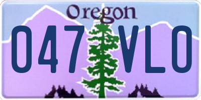 OR license plate 047VLO