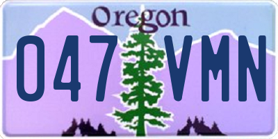 OR license plate 047VMN