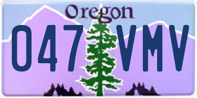 OR license plate 047VMV