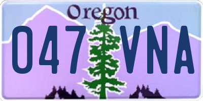 OR license plate 047VNA