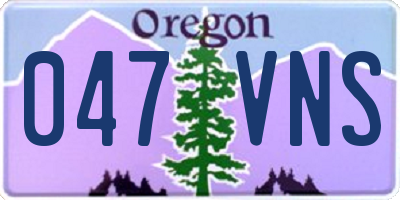 OR license plate 047VNS