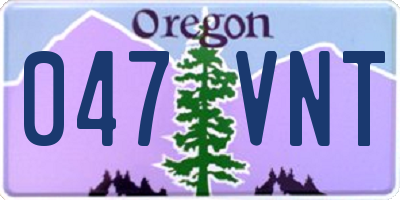 OR license plate 047VNT