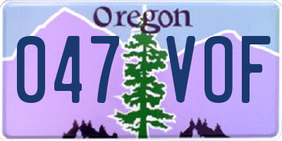 OR license plate 047VOF