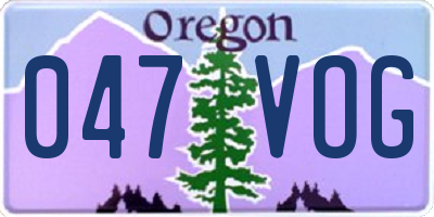 OR license plate 047VOG