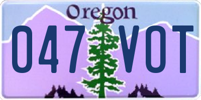 OR license plate 047VOT