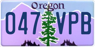 OR license plate 047VPB