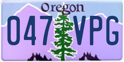 OR license plate 047VPG