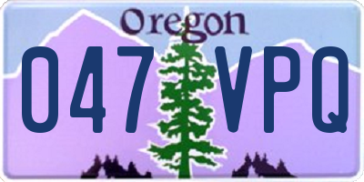 OR license plate 047VPQ