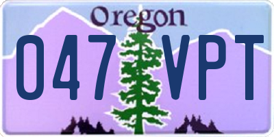 OR license plate 047VPT
