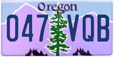 OR license plate 047VQB