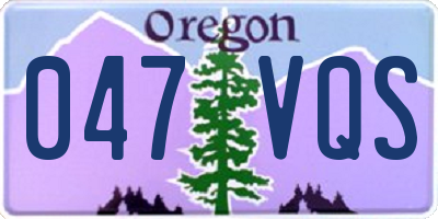 OR license plate 047VQS