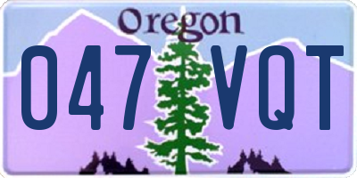 OR license plate 047VQT