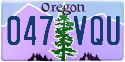 OR license plate 047VQU