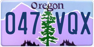 OR license plate 047VQX