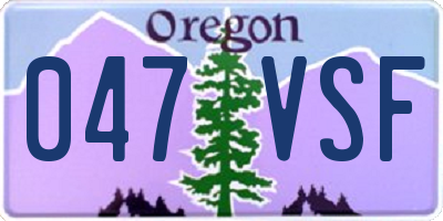 OR license plate 047VSF