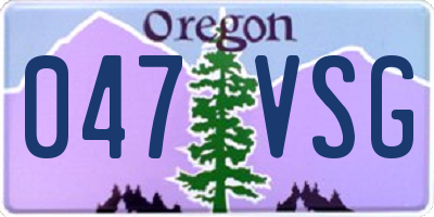 OR license plate 047VSG