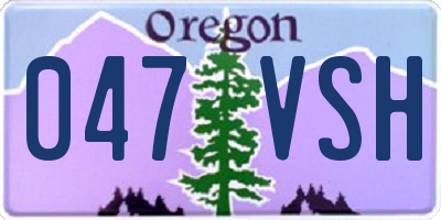OR license plate 047VSH