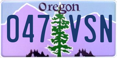 OR license plate 047VSN