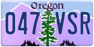 OR license plate 047VSR