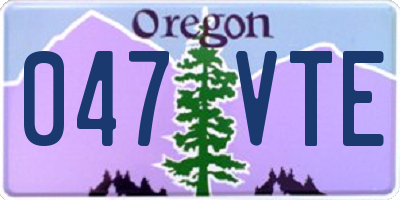 OR license plate 047VTE