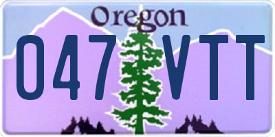 OR license plate 047VTT