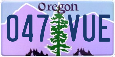 OR license plate 047VUE