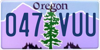 OR license plate 047VUU