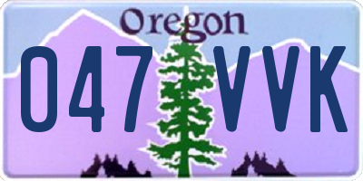 OR license plate 047VVK