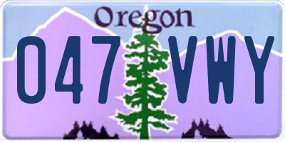 OR license plate 047VWY